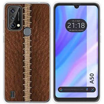 Funda de Silicona Personalizada para Blackview A50 - Diseño Cuero 01 con Dibujos