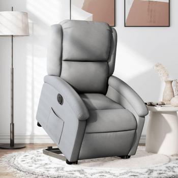 Sillón eléctrico reclinable elevable de tela en gris claro, gris oscuro y negro - vidaXL Sillón Dormitorio Sillón Cómodos Silla Relax Sillón Sofá