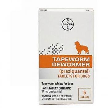 Bayer Tapeworm Dewormer Tablets for Dogs - 5 Sachets Pack