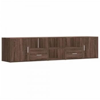 Mueble de esquina madera ingeniería marrón roble 200x40x45 cm