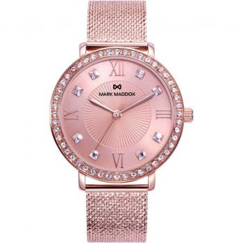 Reloj de mujer Mark Maddox Tooting de acero con circonitas y esfera en rosa