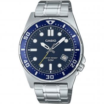 Casio Men's Stainless Steel Blue Dial Quartz Watch MTD-135D-2AV