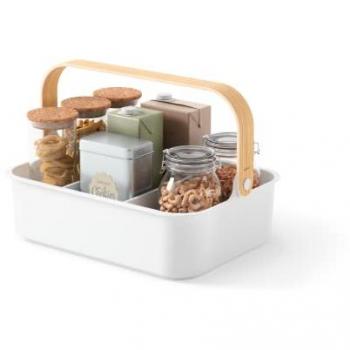 Umbra Bellwood Freestanding Spice Rack and Storage Bin, Black, 13.0 H x 26.0 W x 35.0 D cm