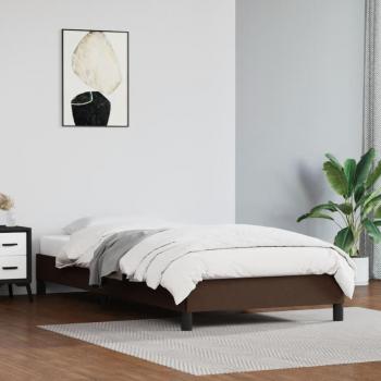 Estructura de cama de cuero sintético marrón 90x190 cm
