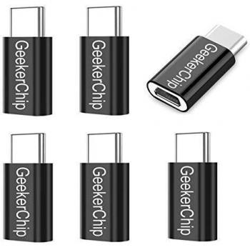 GeekerChip Adaptador USB C a Micro USB,Micro USB a Type C Conector para Galaxy S10+/S9,Mate 20/30/30Pro,P20/30,Honor 10/20,Xiaomi 9/9Pro,Redmi Note 8/7[6 Pack]