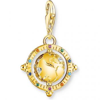 THOMAS SABO 18ct Gold Plated & Multi-Stone Globe Charm 1923-488-7