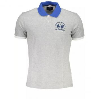 La Martina Gray Cotton Polo Shirt - XL, Male, Short-Sleeved, Regular Fit