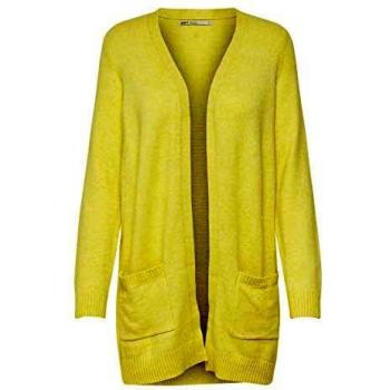 Only ONLLESLY L/S Open Cardigan KNT Noos Suéter, Elfin Yellow/Detail:W. Melange, L Regular para Mujer