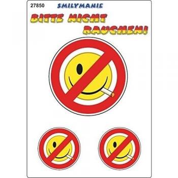 Sticker Smily Bitte nicht rauchen! set of 3 150 x 105 mm