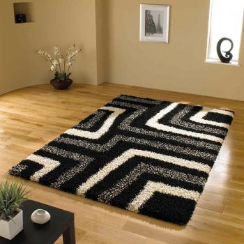4 tamaños disponibles - Nordic - Marea azul/gris - buena calidad alfombra, negro, 200 cm x 290 cm