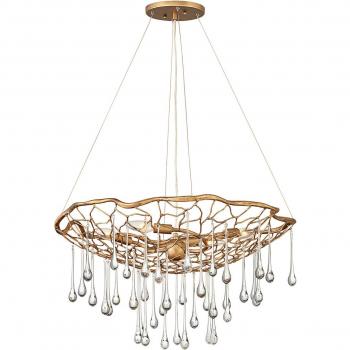 Lámpara Colgante Moderna Laguna 4 Luces E14 Oro Bruñido 66 cm