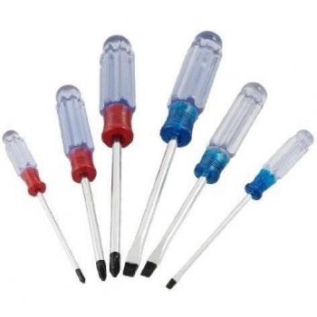 Sourcingmap a12082300ux0115 - Azul rojo ranurado phillips cabeza magntéica 6pcs destornillador de bolsillo