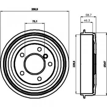 Tambor de freno HELLA 8DT 355 300-021 - Compatible con BMW, alta calidad, durabilidad, rendimiento óptimo en el sistema de frenos