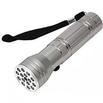 Goliton? multifuncional linterna 15 + 1 LED blanco + Purple + infrarrojos linterna lš¢ser - plata