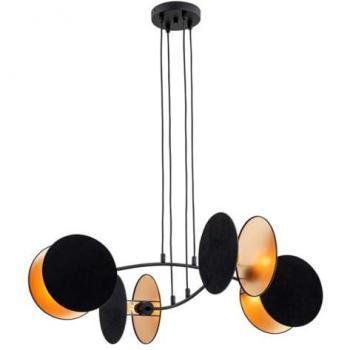 Lámpara de Suspensión Motif EPIKASA, Acero con recubrimiento de polvo, Negro y Oro, dimensiones 82x100x70 cm
