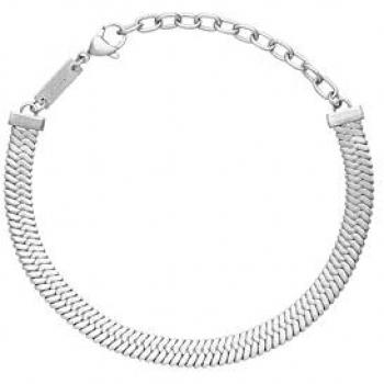 Pulsera de Hombre Breil Gleam en Acero Plateado Talla 22 Sin Piedras Mod. TJ3456