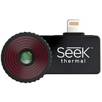 Cámara térmica Seek Thermal Compact LQ-AAA con conector Lightning, pantalla incorporada, resolución de 320 x 240 píxeles y carcasa hermética protectora para dispositivos iOS de Apple - Negro