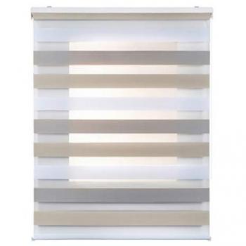 Estor Enrollable Noche y Día Premium Tricolor 100 x 250 cm con Doble Tejido y Galería de Aluminio para Ventanas y Puertas