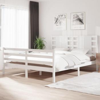 Cama de madera maciza de pino blanco 160x200 cm