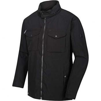 Regatta Haldor-Chaqueta Impermeable, Transpirable, Forrada, con Costuras Selladas Y Capucha Plegable Jackets Waterproof Shell, Hombre, Black, S