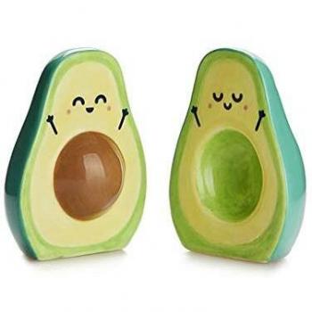 Balvi Set Sal & Pimienta MrWonderful Avocado Set de 2 Piezas Salero y pimientero Que encajan Entre Ellos Cerámica