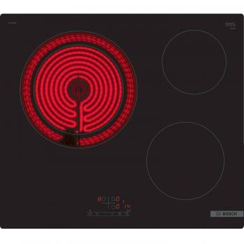 Placa Vitrocerámica Bosch Serie 4 PKK611BB8E, 60 cm, 3 Zonas de Cocción, Potencia 5700 W, Color Negro