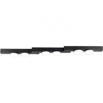 Plafón de techo moderno Lucande Kellino, 6 luces, color negro, material metálico, apto para salón y comedor, utiliza bombillas GU10