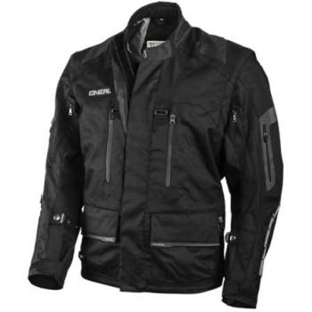 O'Neal Chaqueta de Enduro Baja Negra - Chaqueta de motociclismo, material exterior repelente al agua, bolsillos protectores en la espalda, codos y hombros, modelo Baja Racing Jacket, para adultos, color negro