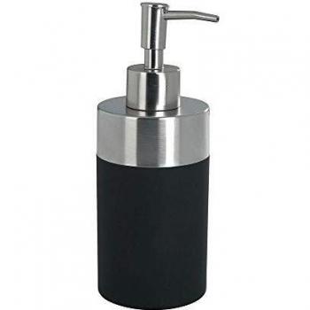 Wenko Creta Dosificador Jabón 0.31 L, Poliestireno, Negro, 7x8.2x17.6 cm