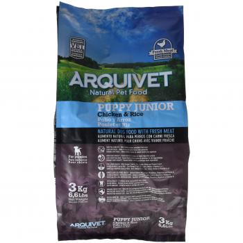 ARQUIVET Puppy Junior Pollo y Arroz 3 kg - Pienso Premium Natural para Cachorros - Comida Seca para Perros - Alimentación para Cachorros - Pienso Natural Madres gestantes Perros