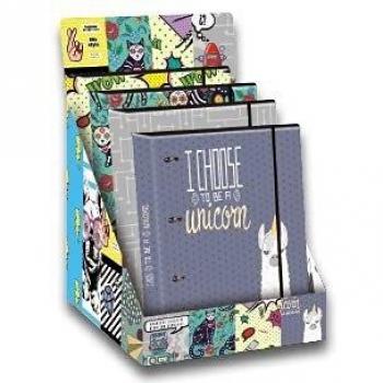 Carpeta liderpapel 4 anillas 40 mm forrada din a4 con recambio y gomilla fantasia 2019 120h 70g 5mm expositor 10