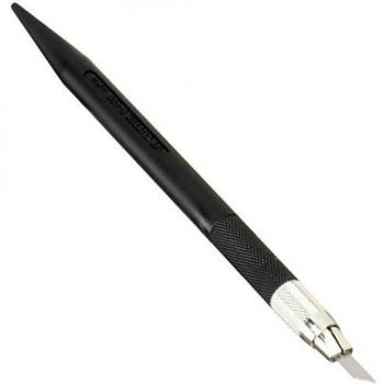 Cutter Escalpel NT Cutter 132mm con mango de plástico negro y 5 cuchillas de repuesto
