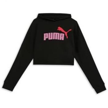 Sudadera Puma Essentials Logo Cropped Hoodie Niña Negra