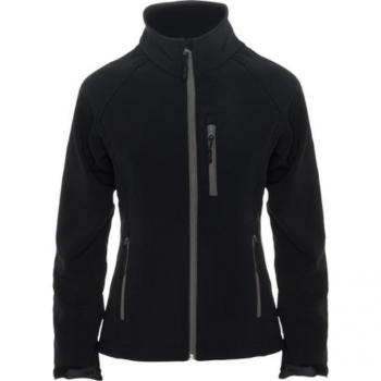 Chaqueta SoftShell Femenina Antártida 2 Capas con Bolsillos Interiores Color Negro Talla S
