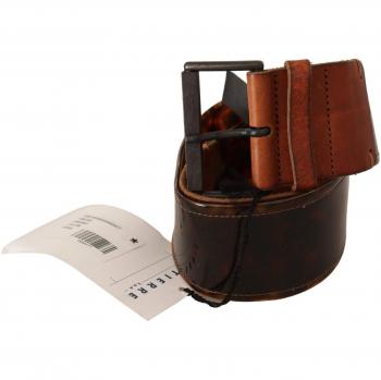 Ermanno Scervino Dark Brown Leather Buckle Waist Belt - 75 cm / 30 Inches