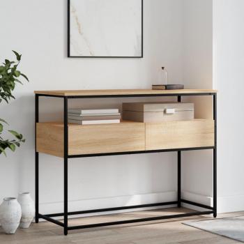 Mesa consola de madera de ingeniería roble Sonoma 100x40x75 cm marrón