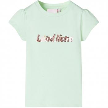Camiseta infantil de manga casquillo verde suave 104