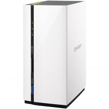 QNAP TS-228 NAS Mini Tower Ethernet Negro, Color blanco servidor de almacenamiento - Unidad RAID