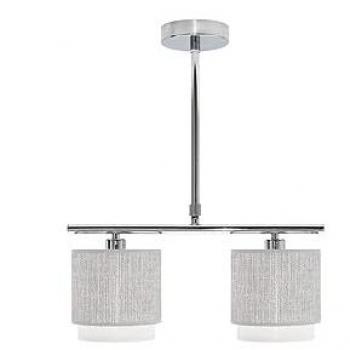 Lámpara Kenya 2xe14 Gris/Blanca de FABRILAMP - Diseño Moderno, Dimensiones: 40x14 cm