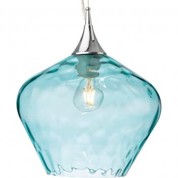 Lámpara colgante Titan Chrome con cristal agua 1 bombilla 32cm