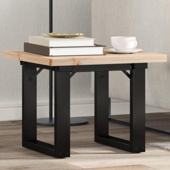 Mesa de centro vidaXL marco O madera maciza pino y hierro 50x50x35,5cm Mesita de Salón o Comedor o Auxiliar Mesa de Café Meuble Salón Marrón