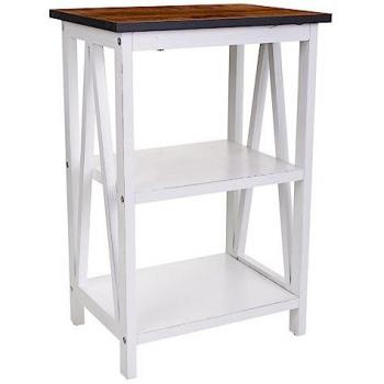 Estantería Juvenil Blanca Nórdica de Madera Paulownia y MDF 40x30x60 cm con 2 Baldas