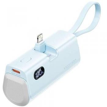 Powerbank Vention 4800mAh con Pantalla LED, Carga Rápida 22.5W, Azul, USB-C y Lightning