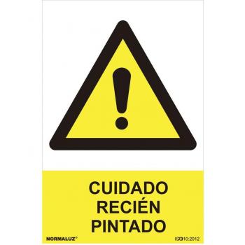 Cartel peligro cuidado recien pintado (pvc 0.7mm) 30x40cm Normaluz