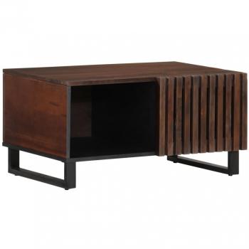 Mesa de centro de madera maciza de mango marrón 80x51x40 cm