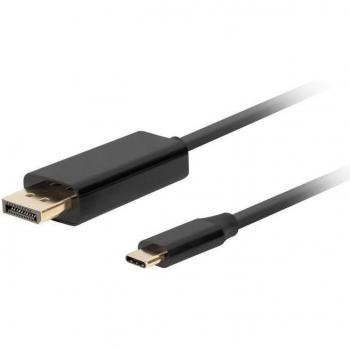 Lanberg Adaptador de Cable USB-C a DisplayPort 4K, 1.8m, Conector Macho a Macho, Color Negro