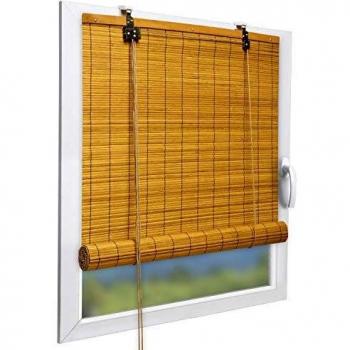 Persiana de Bambú Rollo SolDecor B86 160x90 cm, sin perforación, resistente y con clip de seguridad para niños