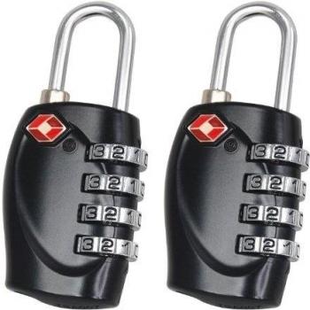EarlyBird Savings - 2pcs TSA Equipaje de viaje con candado de combinación Coded Lock Incluye un lápiz Black 4-Dial