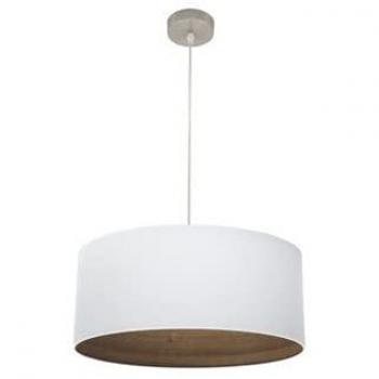 Lámpara Colgante Tatiana 1xE27 Niquel y Madera Oscura 50x50 cm - Estilo Moderno