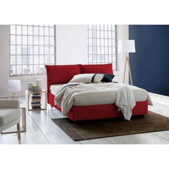 Cama Matrimonial Contenedor Deborah, 100% Made in Italy, Revestimiento de Tela Desmontable, Apertura Frontal, Tamaño 160x190 cm